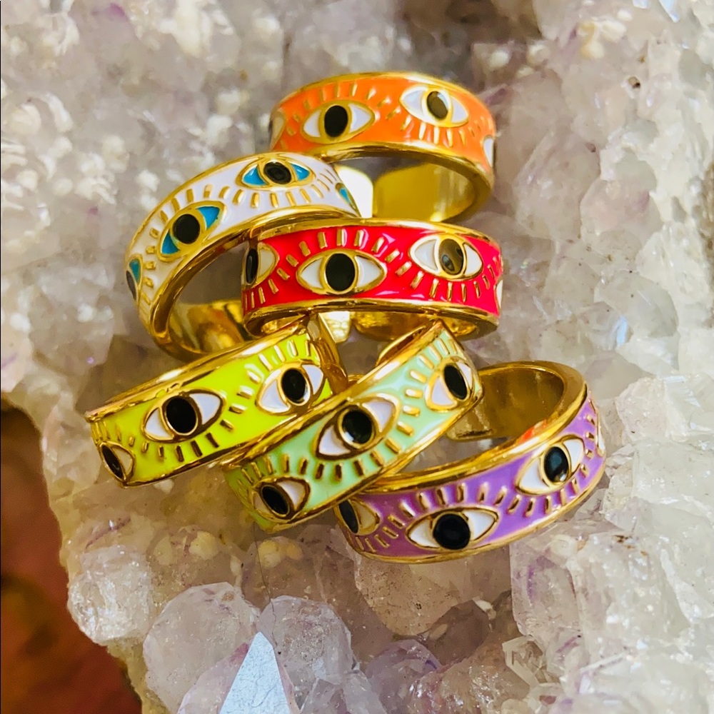 ⚡️ THIRD EYE STACK RINGS (SZ 6)⚡️